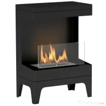 HOMCOM Șemineu pe Bioetanol Autoportant cu Arzător de 0,9L și Durată de 3,3 Ore, 38x22x54 cm, Negru