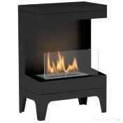 HOMCOM Șemineu pe Bioetanol cu Arzător 0,9L pentru Durată 3,3 Ore, Bioșemineu din Oțel și Sticlă, 38x22x54 cm, Negru | Aosom Romania