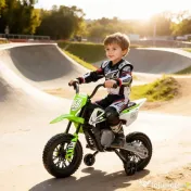 AIYAPLAY Motocicleta Electrică Copii pentru copii 3-6 ani cu 2 motoare, 2.4-5 km/h, 107x56x70 cm, verde | Aosom Romania 