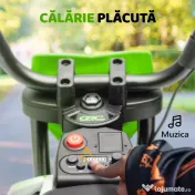 AIYAPLAY Motocicleta Electrică Copii pentru copii 3-6 ani cu 2 motoare, 2.4-5 km/h, 107x56x70 cm, verde | Aosom Romania 