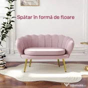 HOMCOM Canapea de 2 Locuri cu Brațe, Canapea Modernă cu Șezut Căptușit pentru Dormitor și Sufragerie, 130x77x77 cm, Roz | Aosom Romania