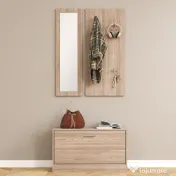HOMCOM Set Mobilier Hol cu Bancă Pantofar, Cuier și Oglindă din Lemn | Aosom Romania 