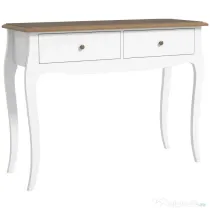 HOMCOM Masă Consolă Modernă cu 2 Sertare, Consolă de Intrare din MDF și PAL, 100x35x76,5 cm, Alb | Aosom Romania