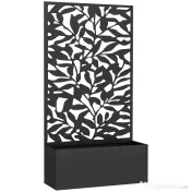 Outsunny Ghiveci cu spallier pentru plante cățărătoare din oțel, montare pe perete sau pe podea, 61x23x113 cm, negru | Aosom Romania 