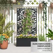 Outsunny Ghiveci cu spallier pentru plante cățărătoare din oțel, montare pe perete sau pe podea, 61x23x113 cm, negru | Aosom Romania 