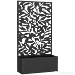 Outsunny Ghiveci cu spallier pentru plante cățărătoare din oțel, montare pe perete sau pe podea, 61x23x113 cm, negru