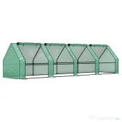 Outsunny Mini Seră Portable Tunel pentru Creșterea Plantelor și Florilor cu Uși Rulabile cu Fermoar, Verde | Aosom Romania 