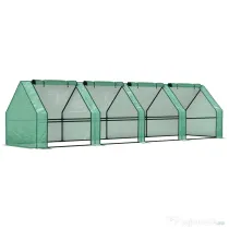Outsunny Mini Seră Portable Tunel pentru Creșterea Plantelor și Florilor cu Uși Rulabile cu Fermoar, Verde | Aosom Romania