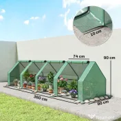Outsunny Mini Seră Portable Tunel pentru Creșterea Plantelor și Florilor cu Uși Rulabile cu Fermoar, Verde | Aosom Romania 