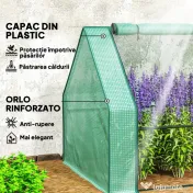 Outsunny Mini Seră Portable Tunel pentru Creșterea Plantelor și Florilor cu Uși Rulabile cu Fermoar, Verde | Aosom Romania 