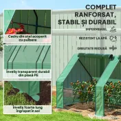 Outsunny Mini Seră Portable Tunel pentru Creșterea Plantelor și Florilor cu Uși Rulabile cu Fermoar, Verde | Aosom Romania 