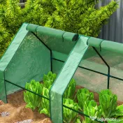 Outsunny Mini Seră Portable Tunel pentru Creșterea Plantelor și Florilor cu Uși Rulabile cu Fermoar, Verde | Aosom Romania 