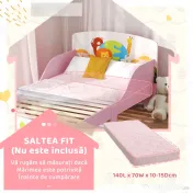AIYAPLAY Pat pentru Copii 3+ Ani cu Margini Înalțate și Bariere Roz | Aosom Romania