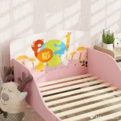 AIYAPLAY Pat pentru Copii 3+ Ani cu Margini Înalțate și Bariere Roz | Aosom Romania