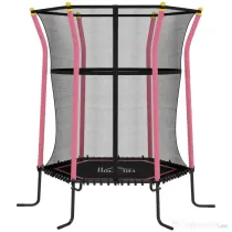HOMCOM Trambulină pentru Copii cu Intrare cu Fermoar și Suporturi Căptușite, din Oțel, PP și EPE, Ø163,5x190 cm, Roz