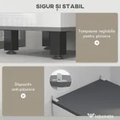 HOMCOM Coloană de Baie Modernă cu Sertar, 2 Dulapuri, 2 Uși și Rafturi Reglabile, Mobilier de Baie, 34x34x190 cm, Alb | Aosom Romania 