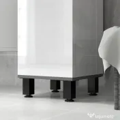 HOMCOM Coloană de Baie Modernă cu Sertar, 2 Dulapuri, 2 Uși și Rafturi Reglabile, Mobilier de Baie, 34x34x190 cm, Alb | Aosom Romania 