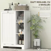 HOMCOM Dulap Modern pentru Rufe cu Coș Detașabil și  Compartimente de Depozitare, 60x38x86 cm, Alb | Aosom Romania 