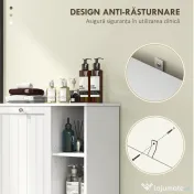 HOMCOM Dulap Modern pentru Rufe cu Coș Detașabil și  Compartimente de Depozitare, 60x38x86 cm, Alb | Aosom Romania 