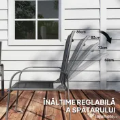 Outsunny Set de Mobilier de Grădină din 4 Piese cu Canapea, 2 Scaune și Masă de Cafea, 108x66x86 cm, Negru | Aosom Romania 