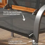 Outsunny Set de Mobilier de Grădină din 4 Piese cu Canapea, 2 Scaune și Masă de Cafea, 108x66x86 cm, Negru | Aosom Romania 
