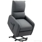 HOMCOM Fotoliu Electric Reclinabil cu Telecomandă și Buzunar din Material Textil, Gri Antracit