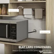 HOMCOM Bufet Înalt de Bucătărie cu Sertar, 3 Dulapuri și 4 Compartimente Deschise, 80x35x180 cm, Alb | Aosom Romania
