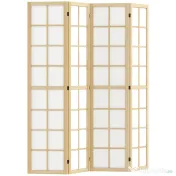 HOMCOM Paravan cu 4 Panouri Pliabile, Separator de Camere Autoportant, Ecran de Intimitate Interior pentru Sufragerie, Dormitor, 160 x 170cm | Aosom Romania