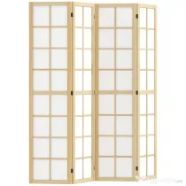 HOMCOM Paravan cu 4 Panouri Pliabile, Separator de Camere Autoportant, Ecran de Intimitate Interior pentru Sufragerie, Dormitor, 160 x 170cm | Aosom Romania