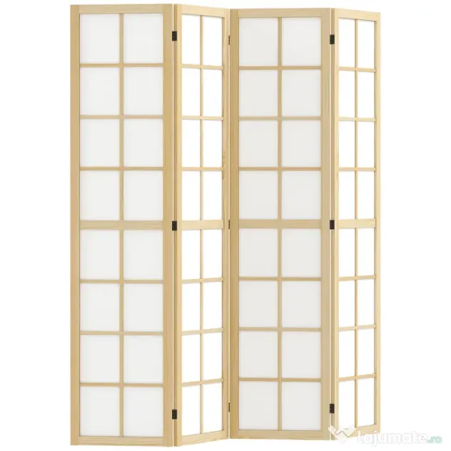 HOMCOM Paravan cu 4 Panouri Pliabile, Separator de Camere Autoportant, Ecran de Intimitate Interior pentru Sufragerie, Dormitor, 160 x 170cm | Aosom Romania