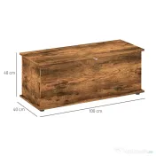 HOMCOM Bancă de Depozitare cu Picioare Antiderapante din Lemn, 100x40x40 cm, Maro | Aosom Romania