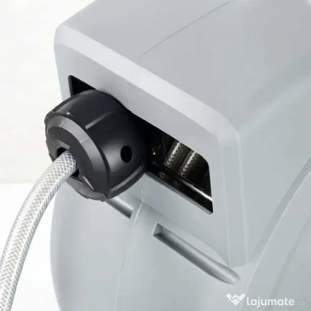 Outsunny Tambur Automat de Furtun, Montabil pe Perete și Portabil, Lungime 25+2 m, Sistem de Blocare și 7 Jeturi, Gri