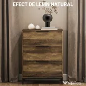HOMCOM Comodă 3 Sertare Lemn | Aosom Romania 