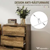 HOMCOM Comodă 3 Sertare Lemn | Aosom Romania 