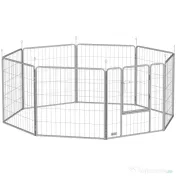 PawHut Țarc pentru Animale de Companie din 8 Panouri, Pliabil și Portabil, 160x160x80 cm, Argintiu | Aosom Romania 