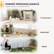 PawHut Țarc pentru Animale de Companie din 8 Panouri, Pliabil și Portabil, 160x160x80 cm, Argintiu | Aosom Romania 