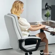 HOMCOM Scaun de Birou Ergonomic cu Spătar Înalt, Înălțime Reglabilă, Funcție de Leagăn și Brațe, 63x70x102-112 cm, Gri | Aosom Romania 