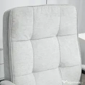 HOMCOM Scaun de Birou Ergonomic cu Spătar Înalt, Înălțime Reglabilă, Funcție de Leagăn și Brațe, 63x70x102-112 cm, Gri | Aosom Romania 