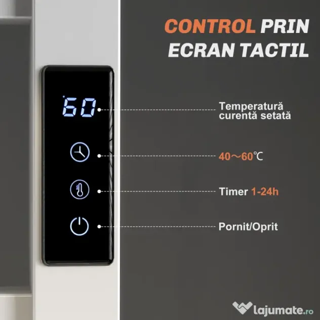 Homcom Uscator Prosoape Electric – Cu 10 Bare, Timer & Afisaj LCD