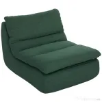 HOMCOM Scaun de podea modern și tapițat din material textil cu efect de catifea verde și spumă, 82x103x75 cm