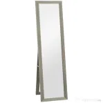 HOMCOM Oglindă modernă de podea, în mărime completă, cu ramă și suport, din lemn și sticlă, 37x40x155 cm, gri