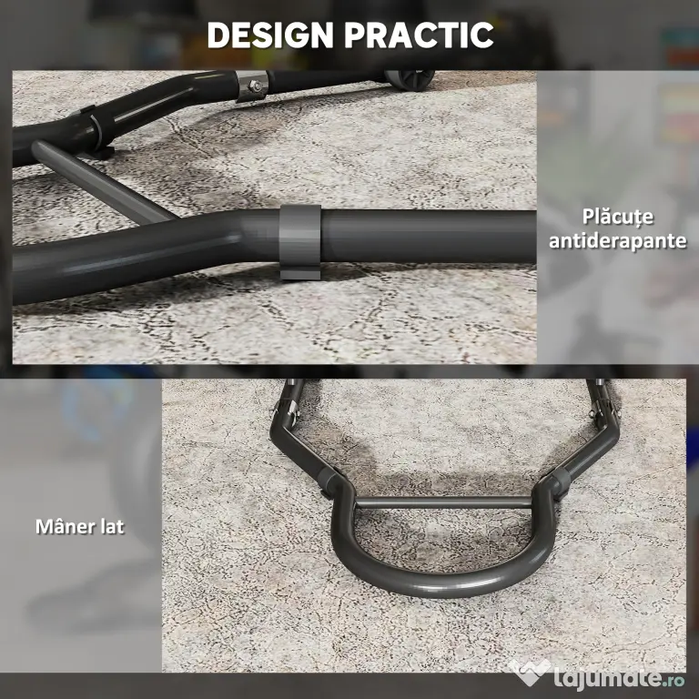 HOMCOM Set de 2 Suporturi Reglabile pentru Motocicletă, Tip Triunghi, din Oțel, Negru | Aosom Romania