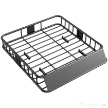 HOMCOM Portbagaj de 90,7 kg cu Deflectoare din Oțel Negru 110,5x99,5x18,5 cm | Aosom Romania