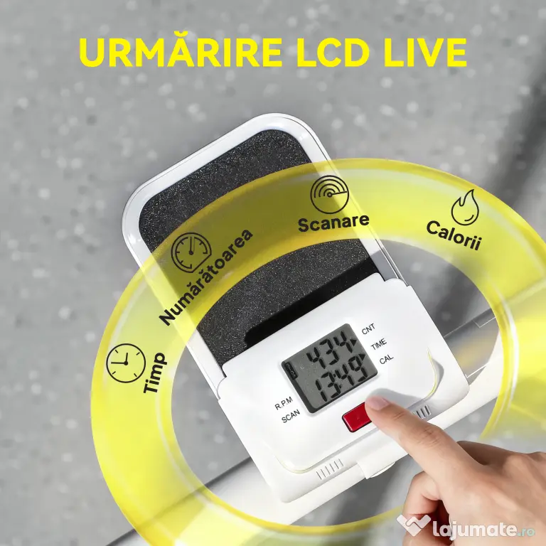 Stepper Vertical SPORTNOW, Fitness Acasă, Pliabil și Compact, Climber Vertical cu Mâner Reglabil, Pedale Antiderapante, Display LCD, Antrenament Cardio Complet pentru Sala de Acasă | Aosom Romania