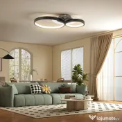 HOMCOM Lampă de tavan LED Modernă cu Intensitate Reglabilă, Putere 40W, Negru