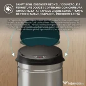 Coș de gunoi HOMCOM de 42L cu Senzor de Mișcare și Deschidere Automată, din Oțel Inoxidabil și ABS, 30.5x30.5x68 cm, Negru și Argintiu | Aosom Romania