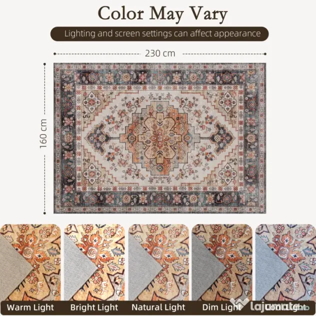 HOMCOM Covor cu Fir Scurt Boem Antiderapant și Lavabil 230x160 cm Maro | Aosom Romania