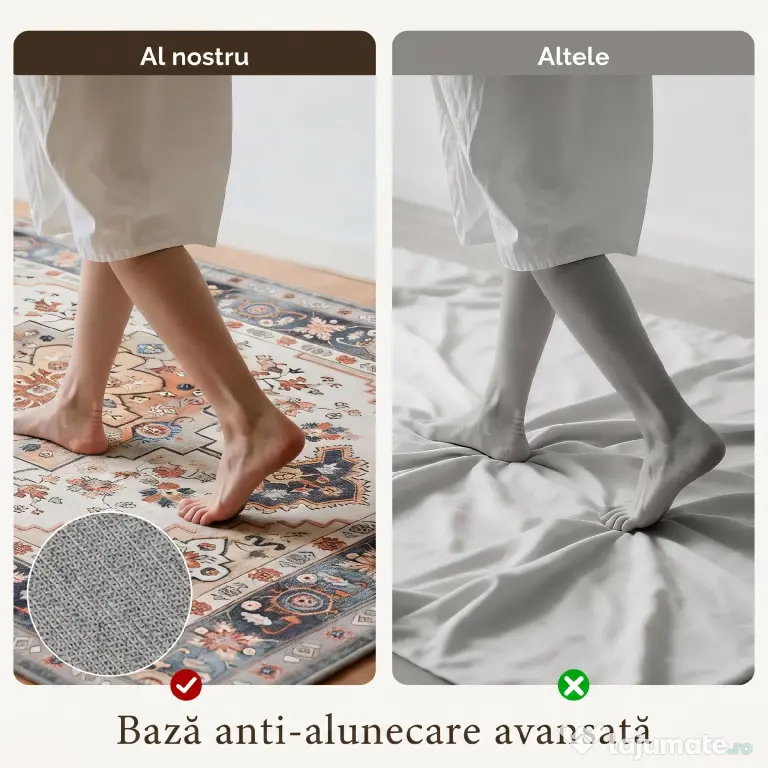 HOMCOM Covor cu Fir Scurt Boem Antiderapant și Lavabil 230x160 cm Maro | Aosom Romania