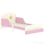 AIYAPLAY Pat pentru copii 3-8 ani, jos, din lemn, cu spațiu de depozitare și laterale de protecție, 150x77x60 cm, roz