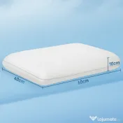 HOMCOM Pernă din spumă de memorie cu revenire rapidă, husă detașabilă și lavabilă, 60x40x10 cm, alb crem